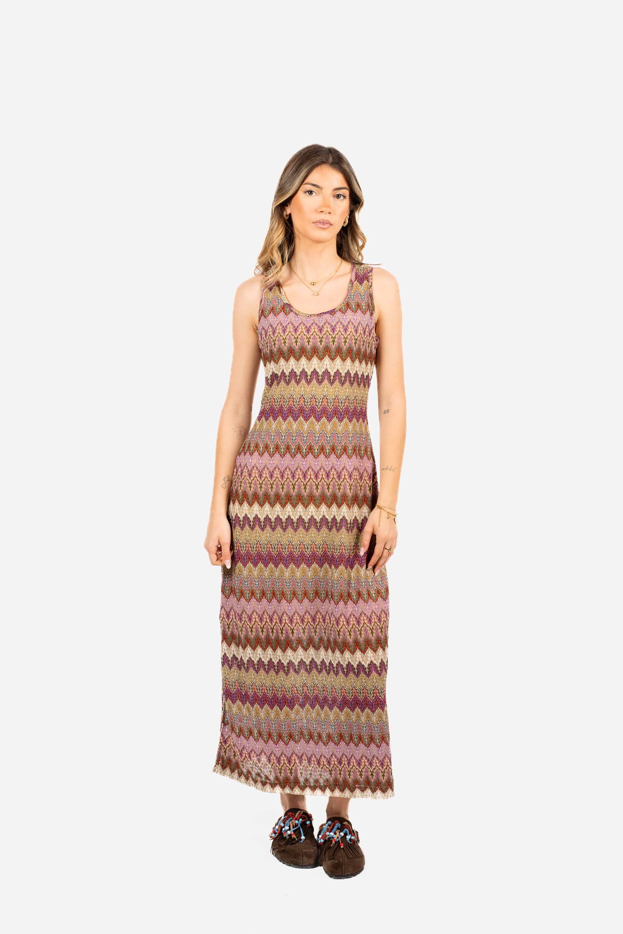Abito Fantasia "Zig Zag" in Maglia Leggera