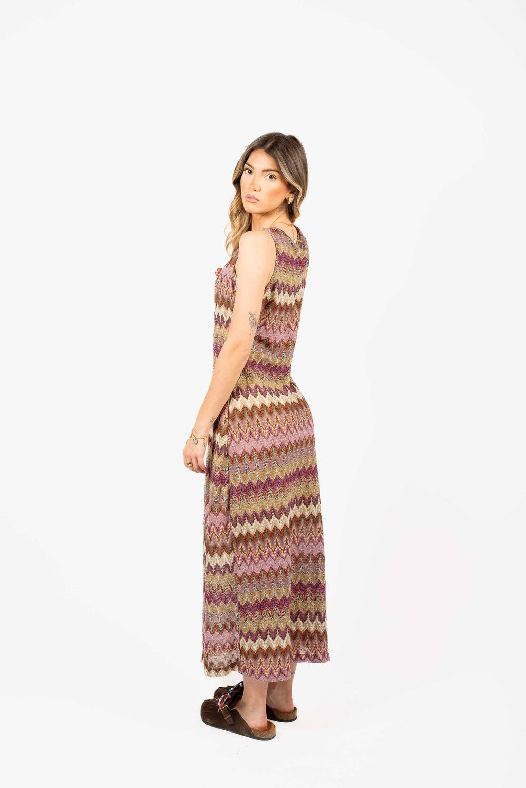 Abito Fantasia "Zig Zag" in Maglia Leggera