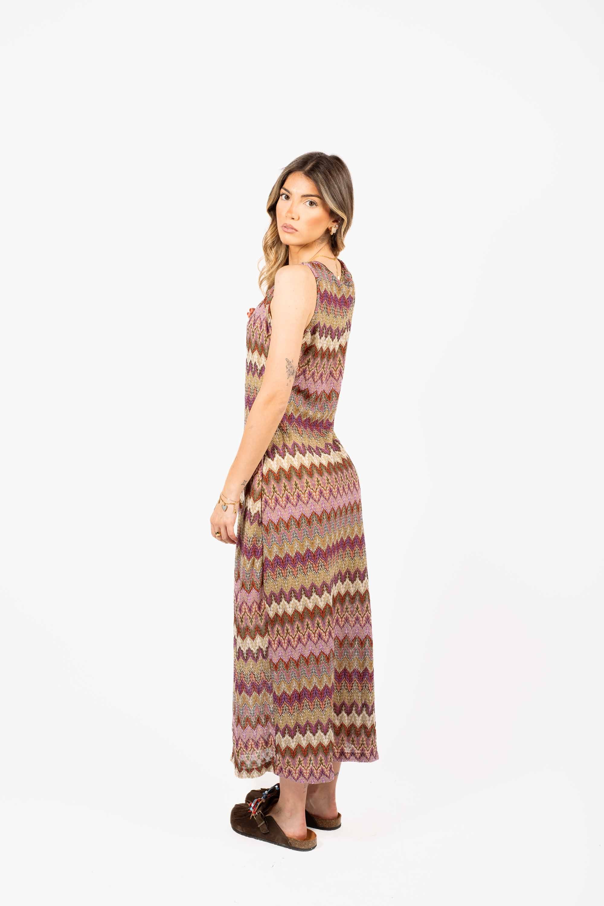 Abito Fantasia "Zig Zag" in Maglia Leggera