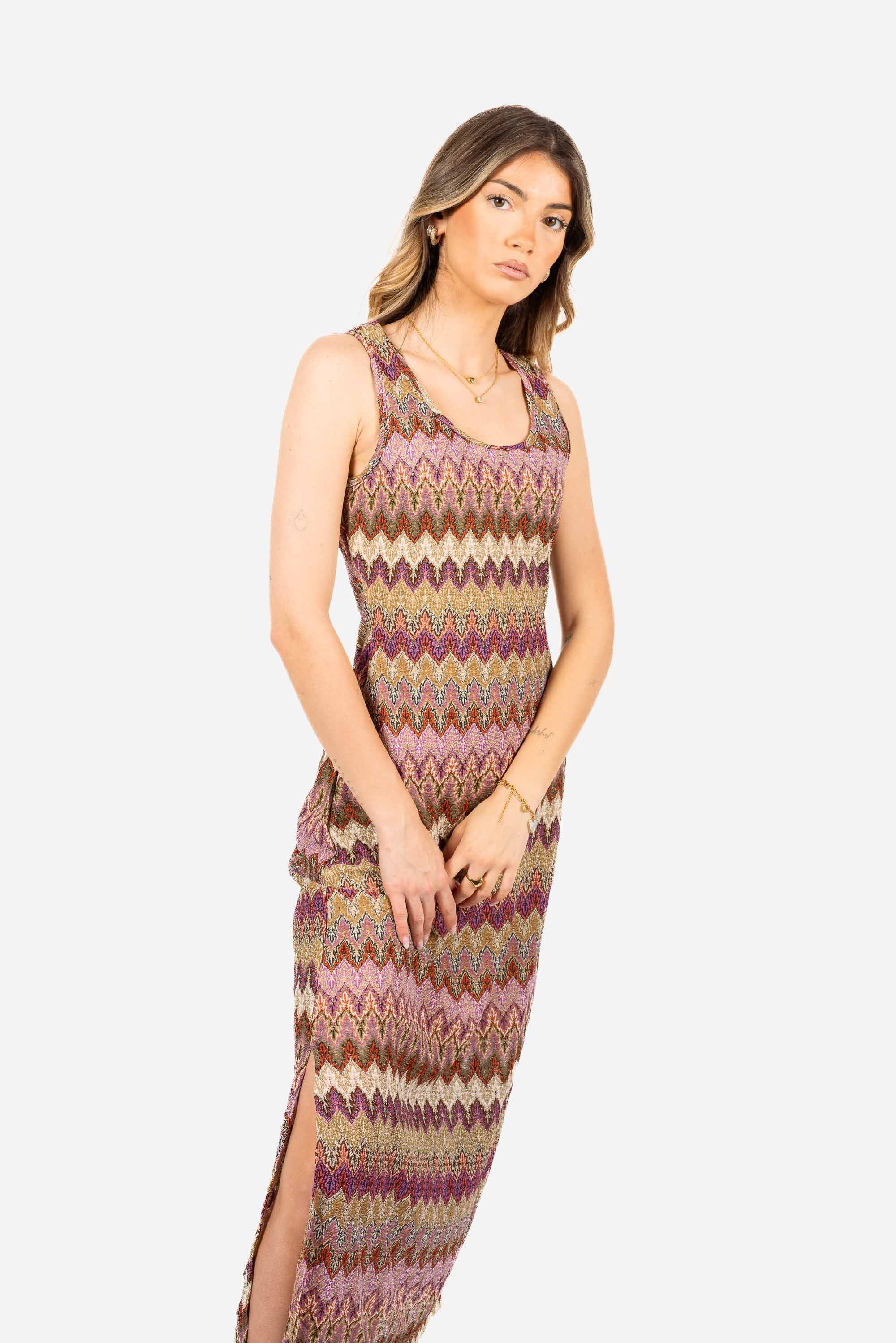 Abito Fantasia "Zig Zag" in Maglia Leggera