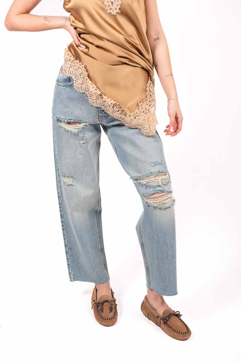 Jeans Straight Fit Destroyed